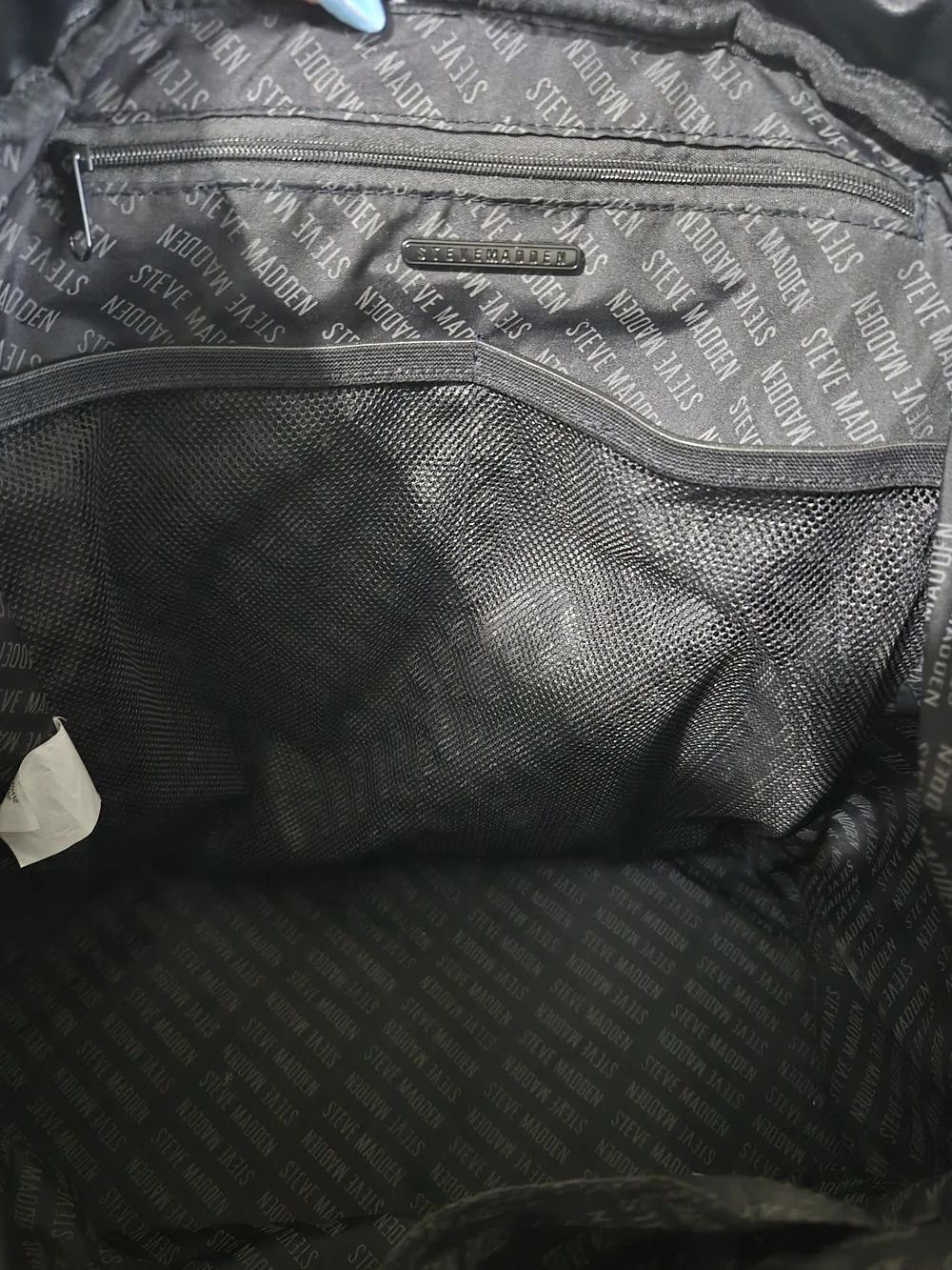 Steve Madden Black Embossed Leather Backpack